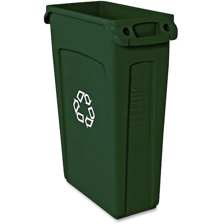 Rubbermaid Commercial 23 gal Slim Jim 23-Gallon Vented Recycling Containers, Green, Plastic RCP354007GNCT